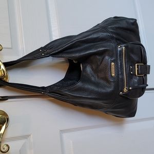 Michael Kors Black Pebble Leather Hobo Shoulder Bag